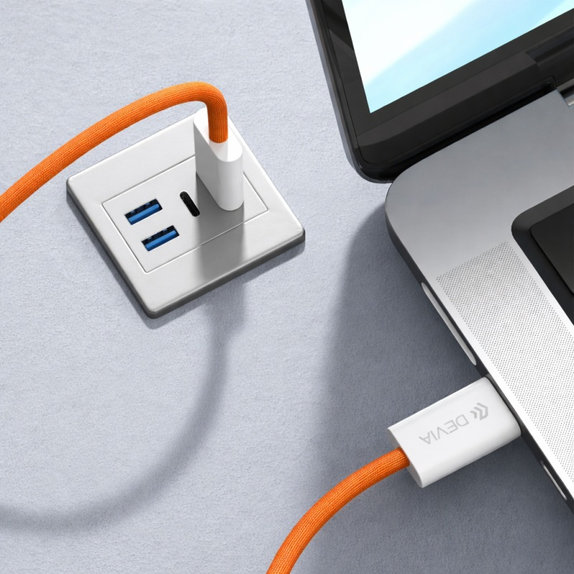 Cablu USB-C / USB-C Smart, PD 60W, 1m, portocaliu, Devia