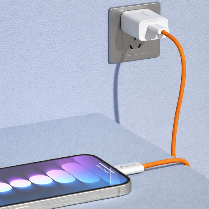 Cablu USB-C / USB-C Smart, PD 60W, 1m, portocaliu, Devia