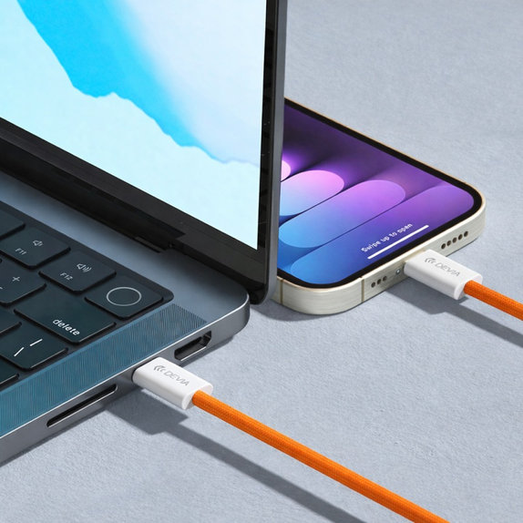 Cablu USB-C / USB-C Smart, PD 60W, 1m, portocaliu, Devia