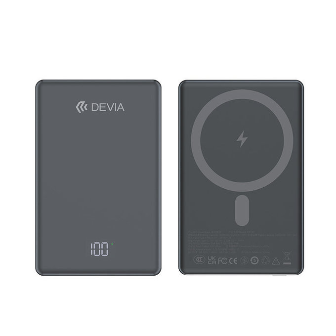 PowerBank MagSafe Extreme Speed Mini cu display, PD 20W, 5000mAh, Space Grey, Devia