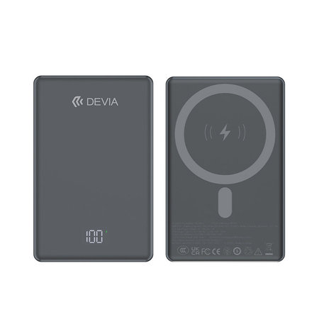 PowerBank MagSafe Extreme Speed Mini cu display, PD 20W, 10000mAh, Space Grey, Devia