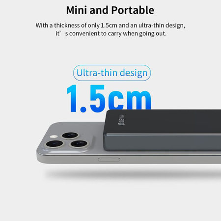 PowerBank MagSafe Extreme Speed Mini cu display, PD 20W, 10000mAh, Space Grey, Devia