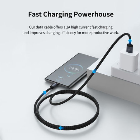 Cablu USB / USB-C Gracious, 2.1A, 2m, negru, Devia