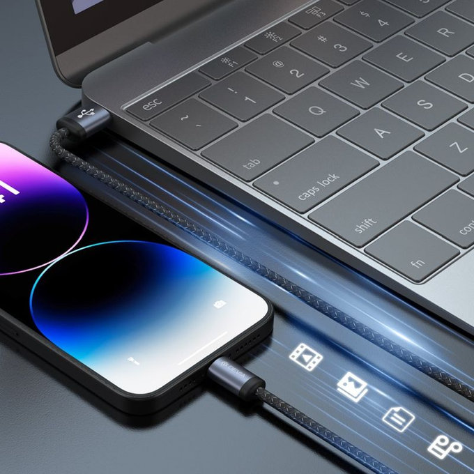 Cablu Lightning / USB Gracious, 2,4A, 1m, negru, Devia