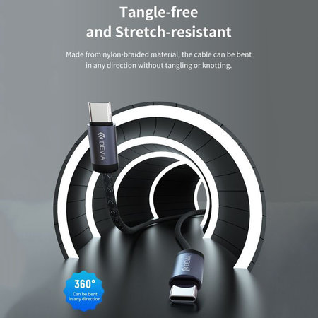 Cablu USB-C / USB-C Gracious, PD 60W, 2m, negru, Devia