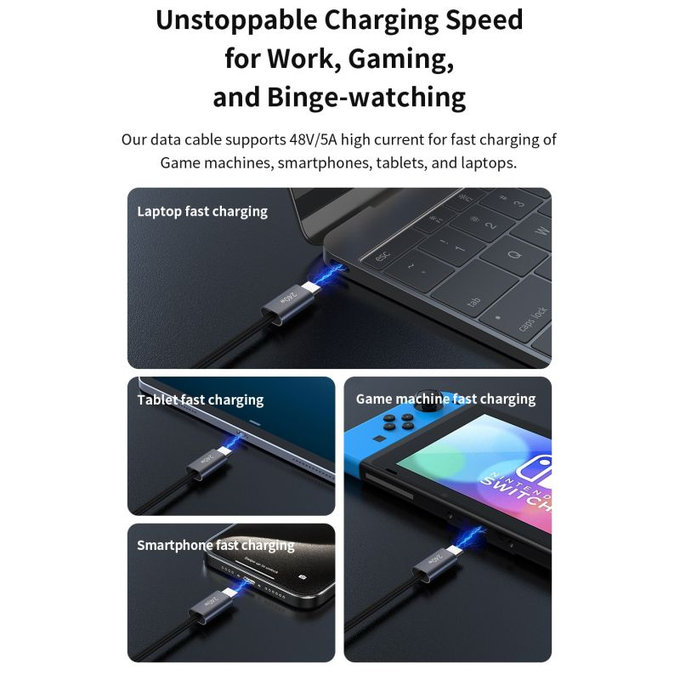 Cablu USB-C / USB-C Extreme Speed, PD 240W, 2m, negru, Devia