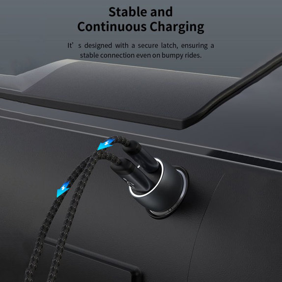 Încărcător auto Extreme Speed USB-C + USB-A, PD 30W, QC 3.0 18W, gri, Devia