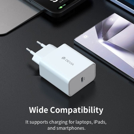 Adaptor de încărcare Rocket USB-C, PD 45W, alb, Devia