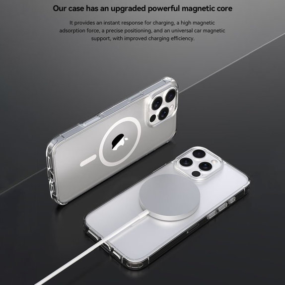 Husă Clear cu MagSafe pentru iPhone 16, transparentă, Devia