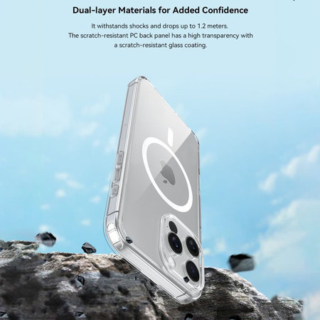 Husă Clear cu MagSafe pentru iPhone 16 Pro, transparentă, Devia