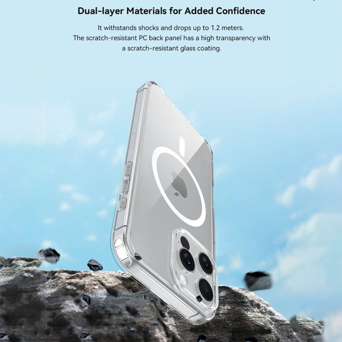 Husă Clear cu MagSafe pentru iPhone 16 Pro, transparentă, Devia