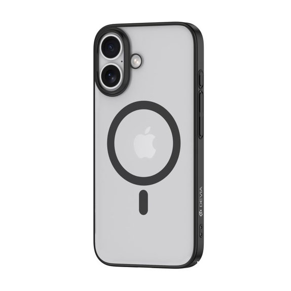 Husă Glimmer cu MagSafe pentru iPhone 16, negru, Devia