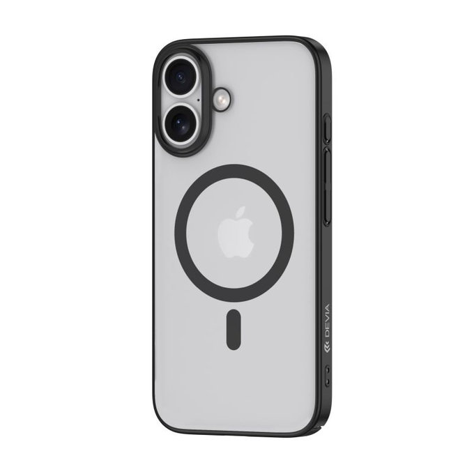 Husă Glimmer cu MagSafe pentru iPhone 16, negru, Devia