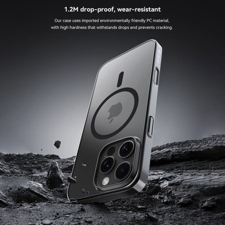 Husă Glimmer cu MagSafe pentru iPhone 16 Pro Max, negru, Devia