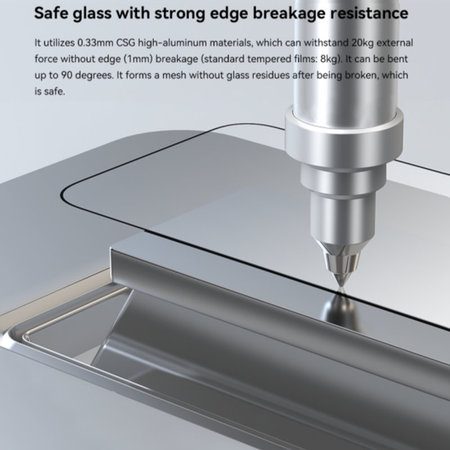 Sticlă securizată FullCover cu aplicator pentru iPhone 17, Devia