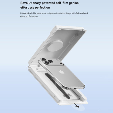 Sticlă securizată FullCover cu aplicator pentru iPhone 17 Pro Max, Devia