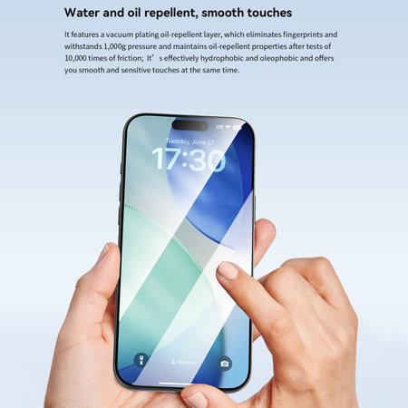 Sticlă securizată FullCover cu aplicator pentru iPhone 17 Pro Max, Devia