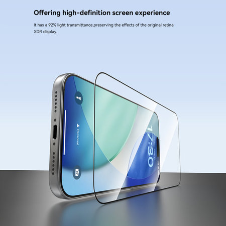 Sticlă securizată FullCover cu aplicator pentru iPhone 17 Pro Max, Devia