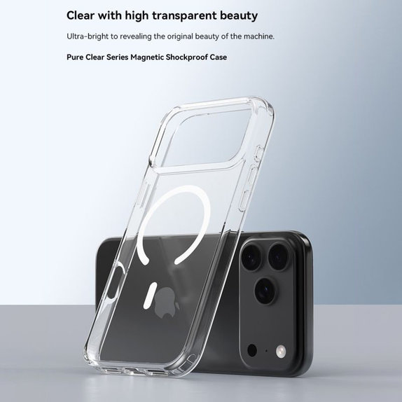 Husă Clear cu MagSafe pentru iPhone 17, transparentă, Devia