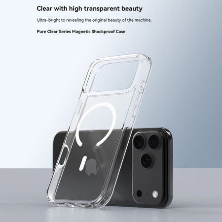 Husă Clear cu MagSafe pentru iPhone 17 Pro Max, transparentă, Devia