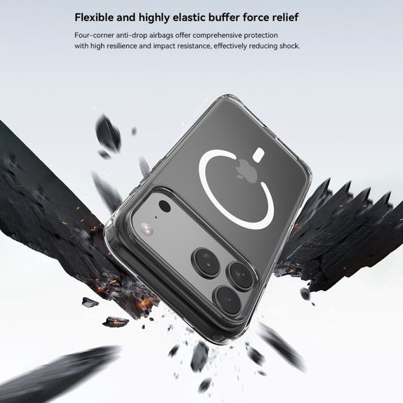 Husă Clear cu MagSafe pentru iPhone 17 Pro Max, transparentă, Devia