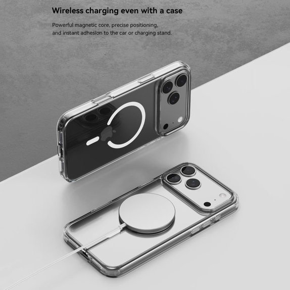 Husă Clear cu MagSafe pentru iPhone 17 Pro Max, transparentă, Devia