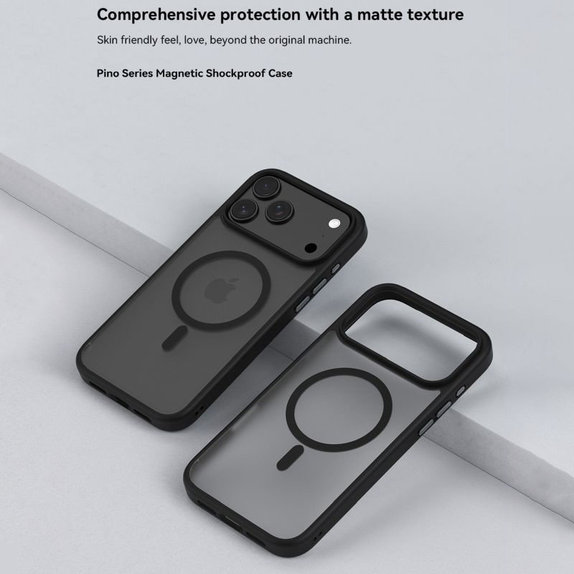 Husă Pino cu MagSafe pentru iPhone 17, negru, Devia