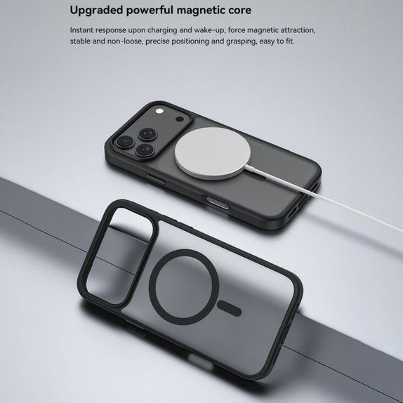 Husă Pino cu MagSafe pentru iPhone 17, negru, Devia