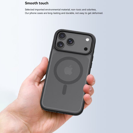 Husă Pino cu MagSafe pentru iPhone 17 Pro, negru, Devia