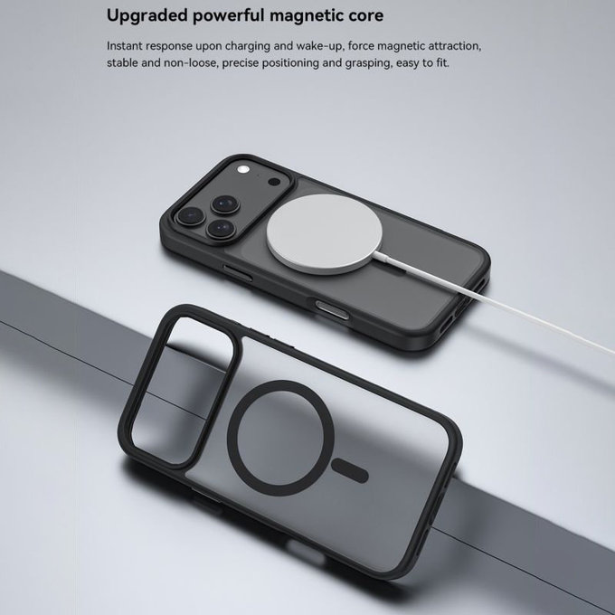 Husă Pino cu MagSafe pentru iPhone 17 Pro, negru, Devia