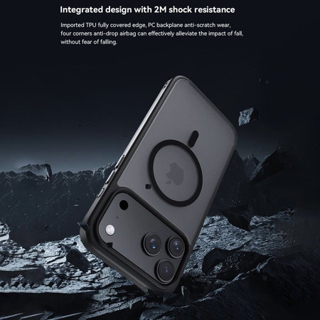 Husă Pino cu MagSafe pentru iPhone 17 Pro, negru, Devia