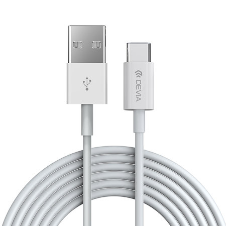Cablu USB / USB-C Smart, 2.1A, 1m, alb, Devia