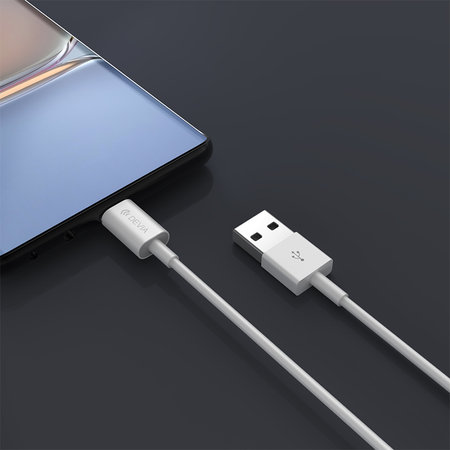 Cablu USB / USB-C Smart, 2.1A, 1m, alb, Devia