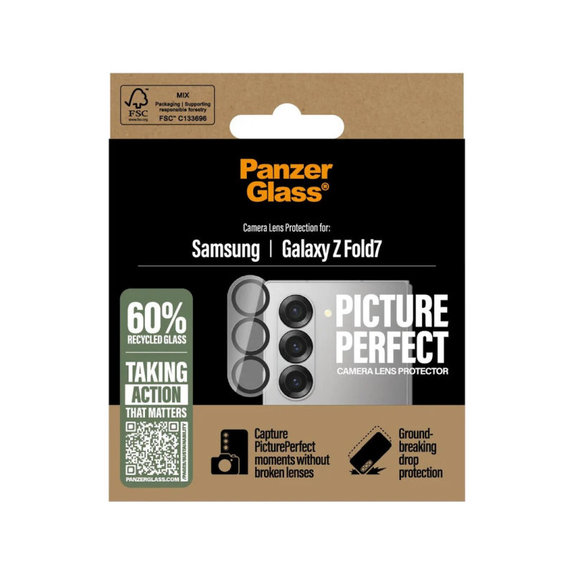 Protecție lentile cameră PicturePerfect pentru Samsung Z Fold7, Negru, PanzerGlass