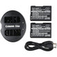 2 baterii cu încărcător pentruNikon Coolpix P7000, P7700, D3100, D3200, D5100, 1030mAh, Li-Ion, 7.4V, EN-EL14, HQ