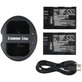 2 baterii cu încărcător pentruCanon EOS 5D Mark II, EOS 7D, 2000mAh, Li-Ion, 7.4V, LP-E6, HQ