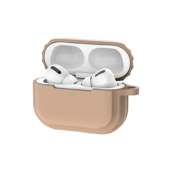 Silicon Caz pentru AirPods 3, Sand Beige