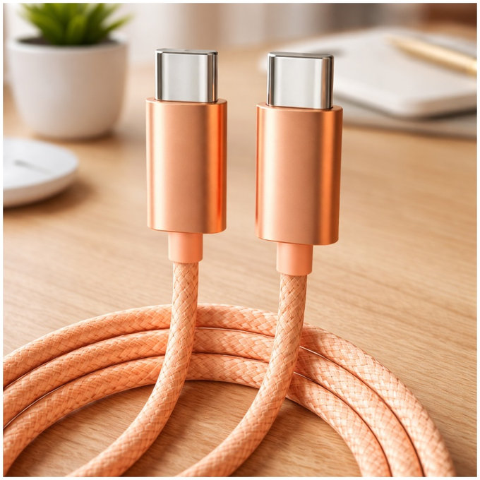 USB-C / USB-C Cablu incarcare rapida, PD 60W, 2m, Orange