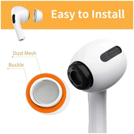 Silicon Dopuri de ureche pentru AirPods Pro 3, Memory Foam, Set (L, M, S), Alb