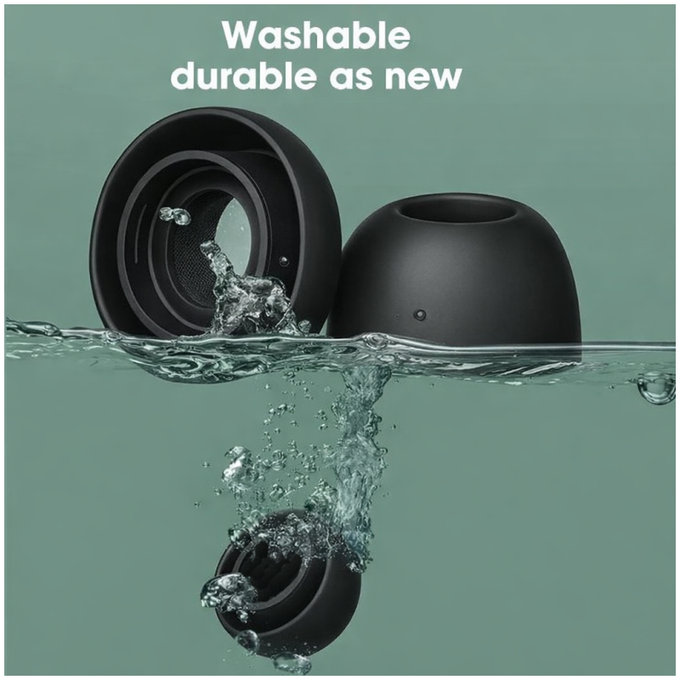 Silicon Dopuri de ureche pentru AirPods Pro si Pro 2, Set (L, M, S, XS), Black