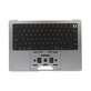 Ramă superioară tastatură pentru MacBook Pro 14", A2442 (2021), A2779 (2023), cu tastatură US și baterie, Space Gray, 661-32210, Genuine Apple
