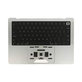 Ramă superioară tastatură pentru MacBook Pro 14", A2442 (2021), A2779 (2023), cu tastatură US și baterie, Silver, 661-32211, Genuine Apple