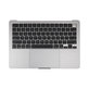 Ramă superioară tastatură pentru MacBook Air 13", A3113 (2024), cu tastatură US și baterie, Space Gray, 661-40227, Genuine Apple