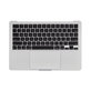 Ramă superioară tastatură pentru MacBook Air 13", A3113 (2024), cu tastatură US și baterie, Silver, 661-40228, Genuine Apple
