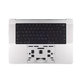 Ramă superioară tastatură pentru MacBook Pro 14", A3112 (2024), cu tastatură US și baterie, Silver, 661-42513, Genuine Apple