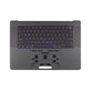 Ramă superioară tastatură pentru MacBook Pro 16", A3403 (2024), cu tastatură US și baterie, Space Black, 661-42823, Genuine Apple
