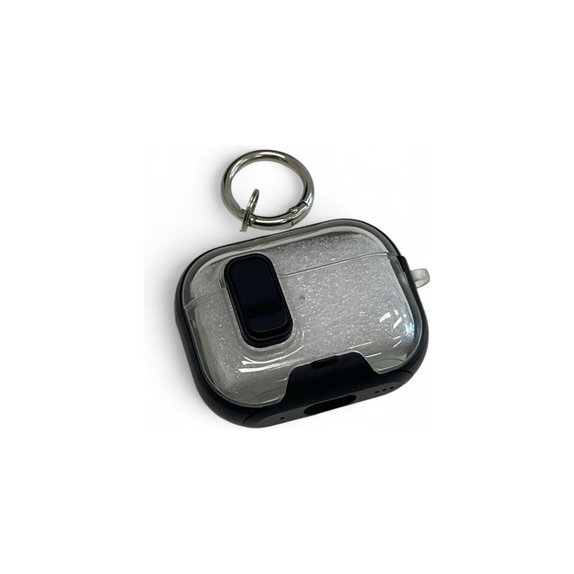 Silicon Caz cu suport telefon si carabina pentru AirPods Pro 2, negru