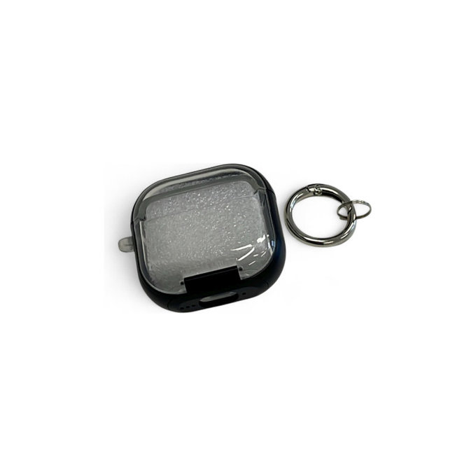 Silicon Caz cu suport telefon si carabina pentru AirPods 4, negru