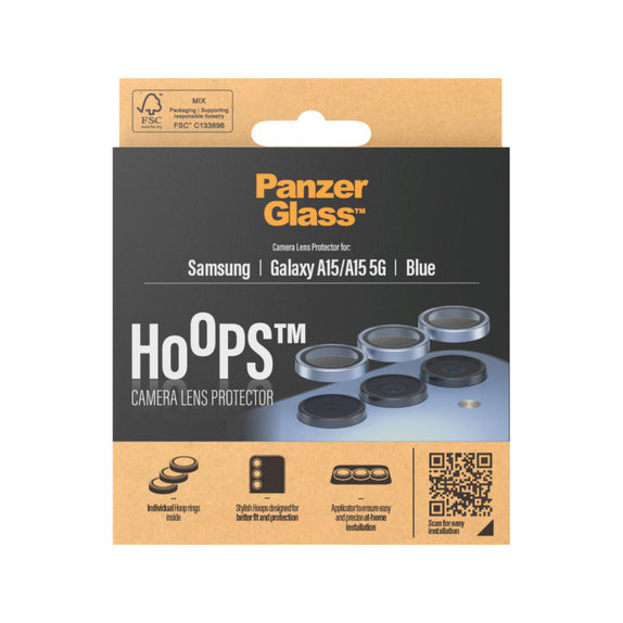 Protecție lentile cameră Hoops pentru Samsung A15/A15 5G, Albastru, PanzerGlass