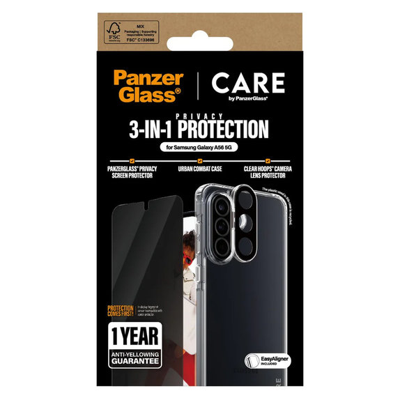 Bundle 3 în 1 Privacy pentru Samsung Galaxy A56 5G, PanzerGlass
